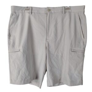Pro Tour Mens Golf Shorts Size 38 Stone Beige Performance Stretch Flat Front 9in
